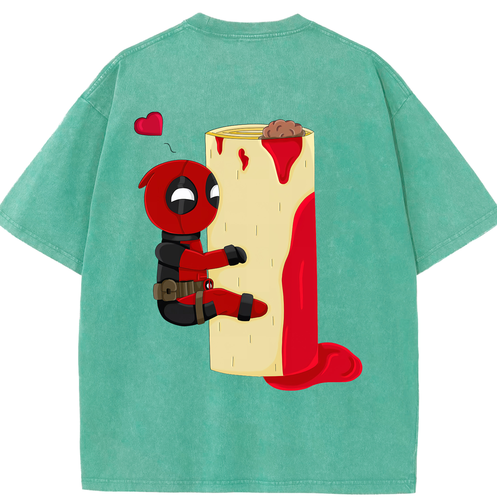 （画像用） Deadpool デッドプール 綿100% ヴィンテージ風 半袖Tシャツ（背面プリント）